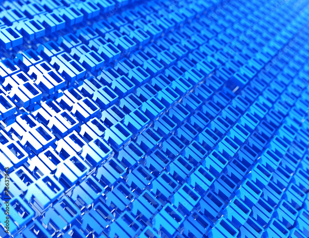 Fototapeta premium Binary code concept with pocket calculator numbers