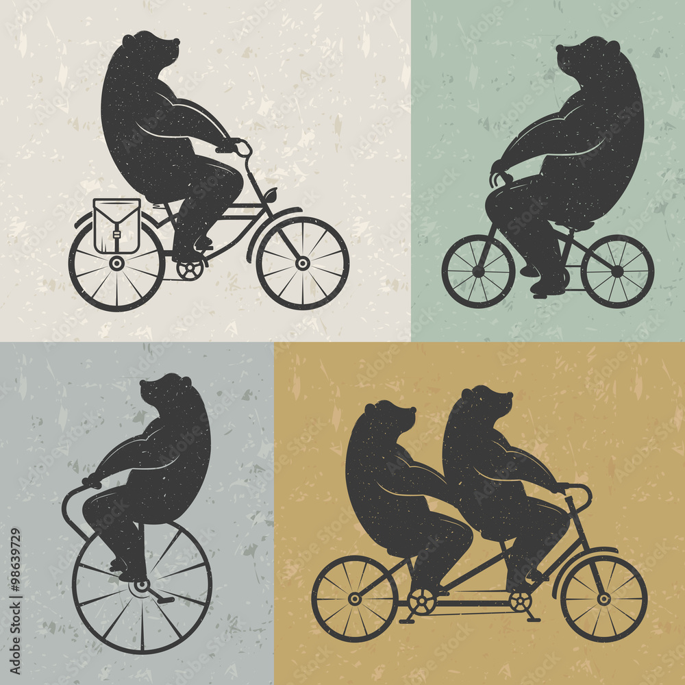 Obraz premium Vintage Illustration of Bear