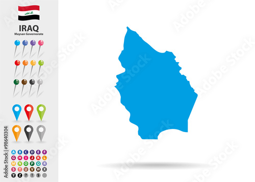 Map of Maysan in Iraq photo