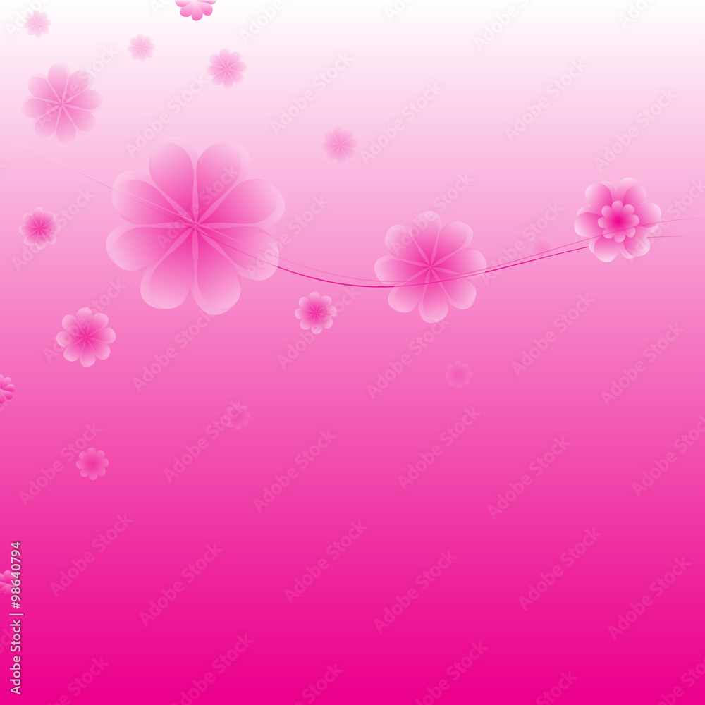 Obraz premium Floral background with pink flowers. Vector illustration.