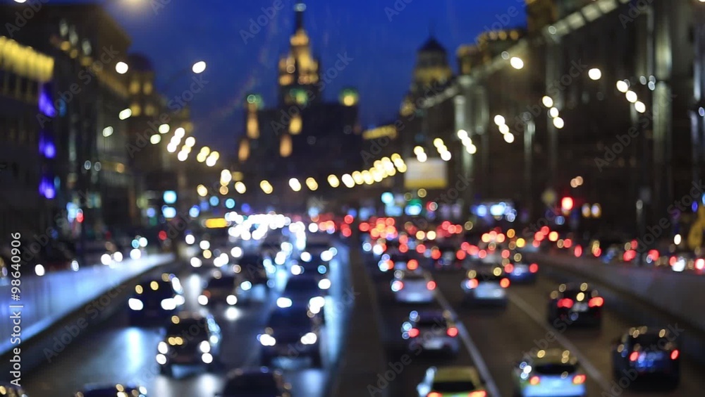 Night traffic in the city car Night traffic in the city car