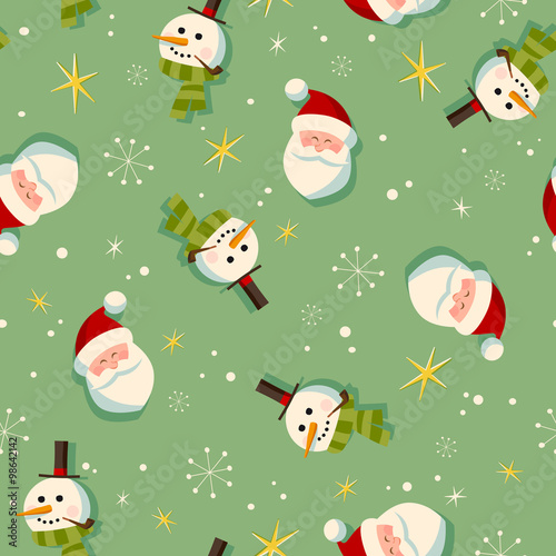Vintage style Christmas wrapping paper pattern - Seamless tiling - EPS10