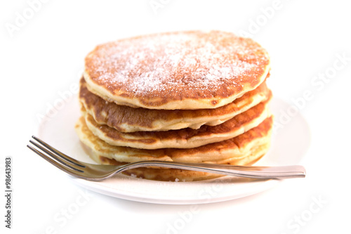 Pancakes isolated on white background