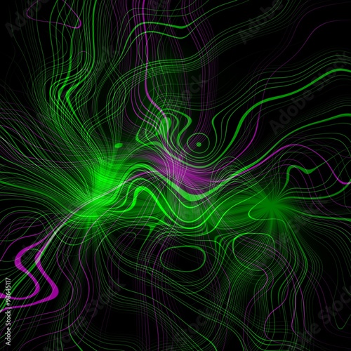 Abstract plasma discharge as a background. Psychedelic color image. Abstract bright plasmatic texture on black background.