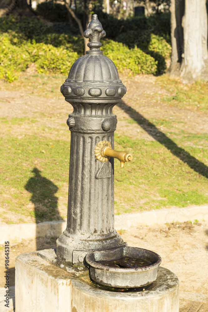 Obraz premium Drinking fountain in Barcelona city, Spain..