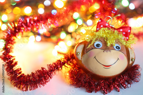 Smiling monkey christmas decoration © pilat666