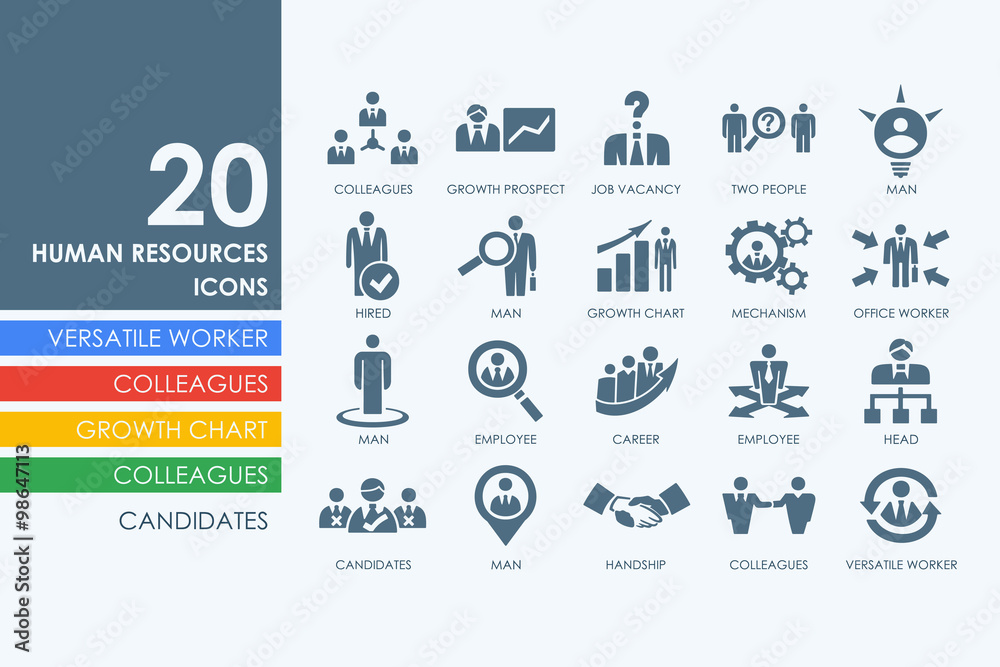 Set of human resources icons