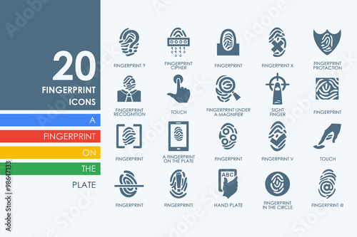 Set of fingerprint icons