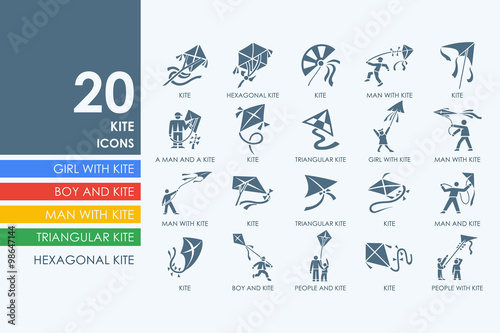 Set of kite icons