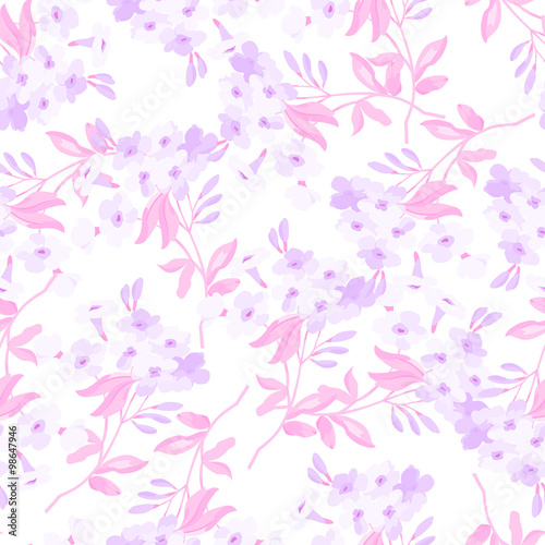 Floral pattern with pink flowers