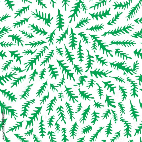 Seamless hand drawn leafs pattern. Vector Illustration