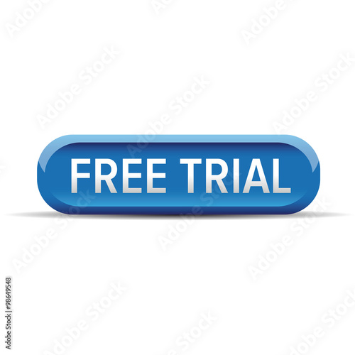Free trial button vector blue