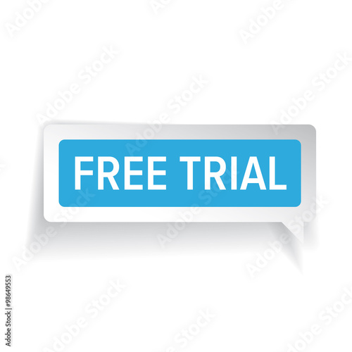 Free trial label vector blue