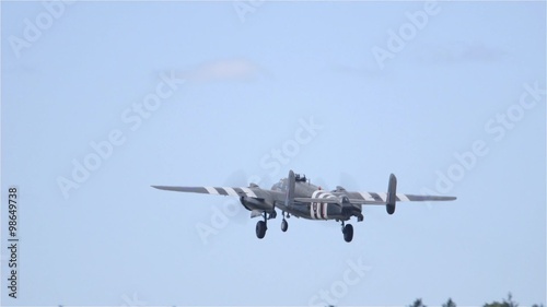 North American B-25 Mitchell Plane takes off from runway in Ottawa, Ontario. photo