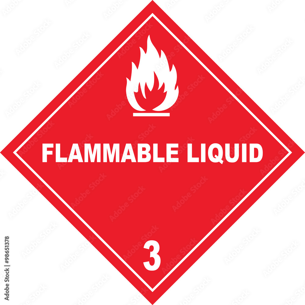 Flammable Liquids Warning Sign, warning symbol, stock photo Flammable Liquids Warning Sign, warning symbol, stock photo