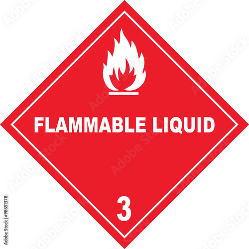 Flammable Liquids Warning Sign, warning symbol, stock photo photo