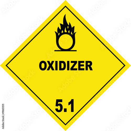 Oxidizer Substance Warning Label (Empty)