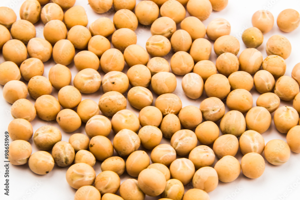 dried yellow peas on white dried yellow peas on white