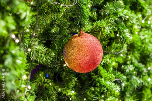 Christmas tree with colorful balls