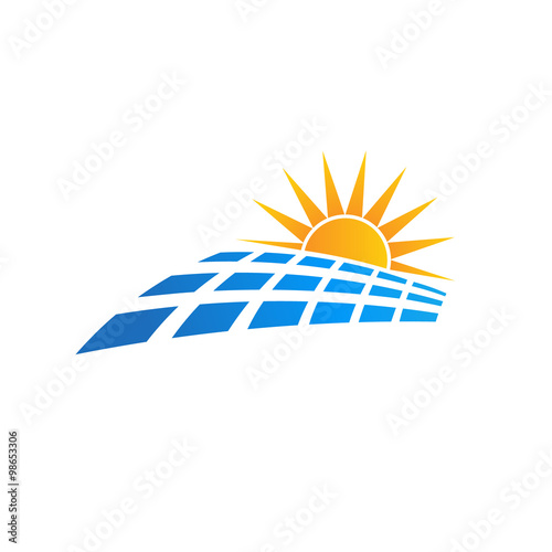 Sun solar panel logo
