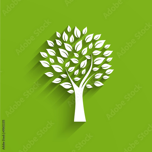 Tree Logo in green and white