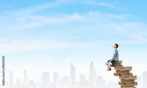 Wallpaper Mural Boy with bear toy Torontodigital.ca