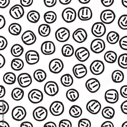Seamless patterns. Modern stylish ink texture. Cute hand drawn endless pattern background for your design.