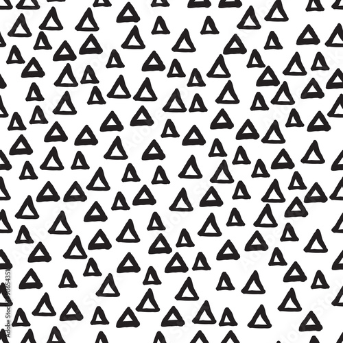Hand drawn style abstract seamless pattern. Tiling repeat background in black and white.