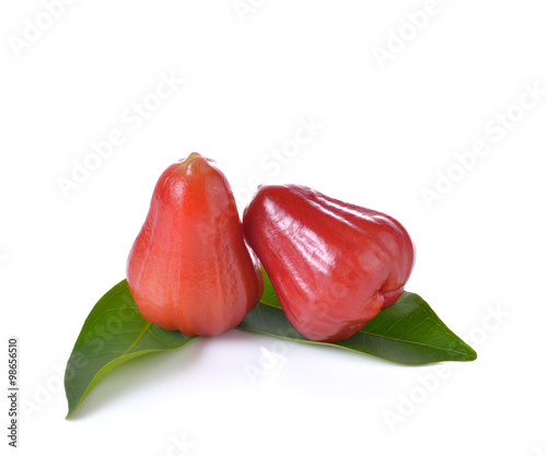 Rose apples or chomphu on white background.