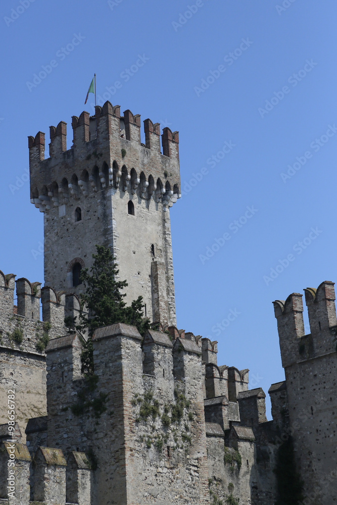 Castle Scaligero, medieval castle in Sirmione on the shore of Lake Garda, Italy