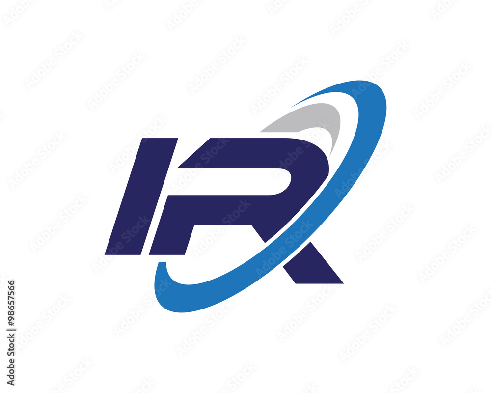 IR Letter Swoosh Logo Adobe Stock