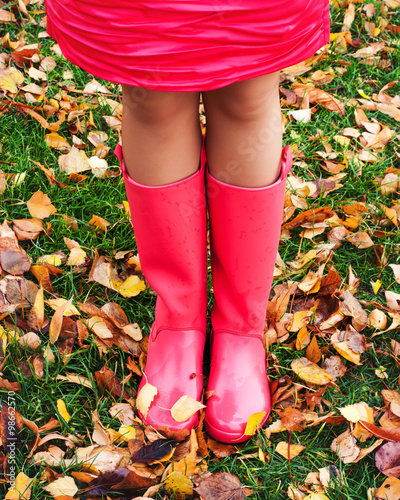 Woman in rain boots