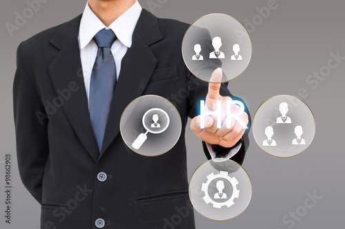 Human resources management business man  select employee.