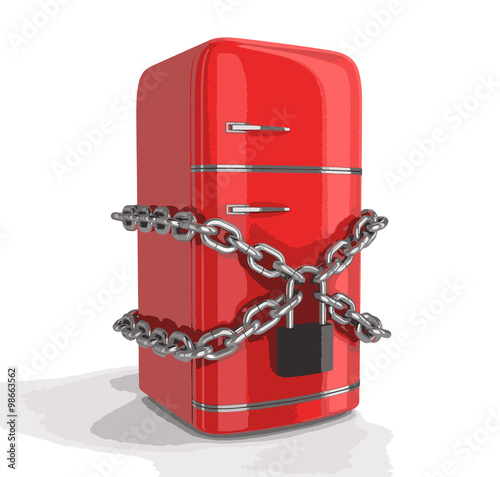 Retro refrigerator and lock