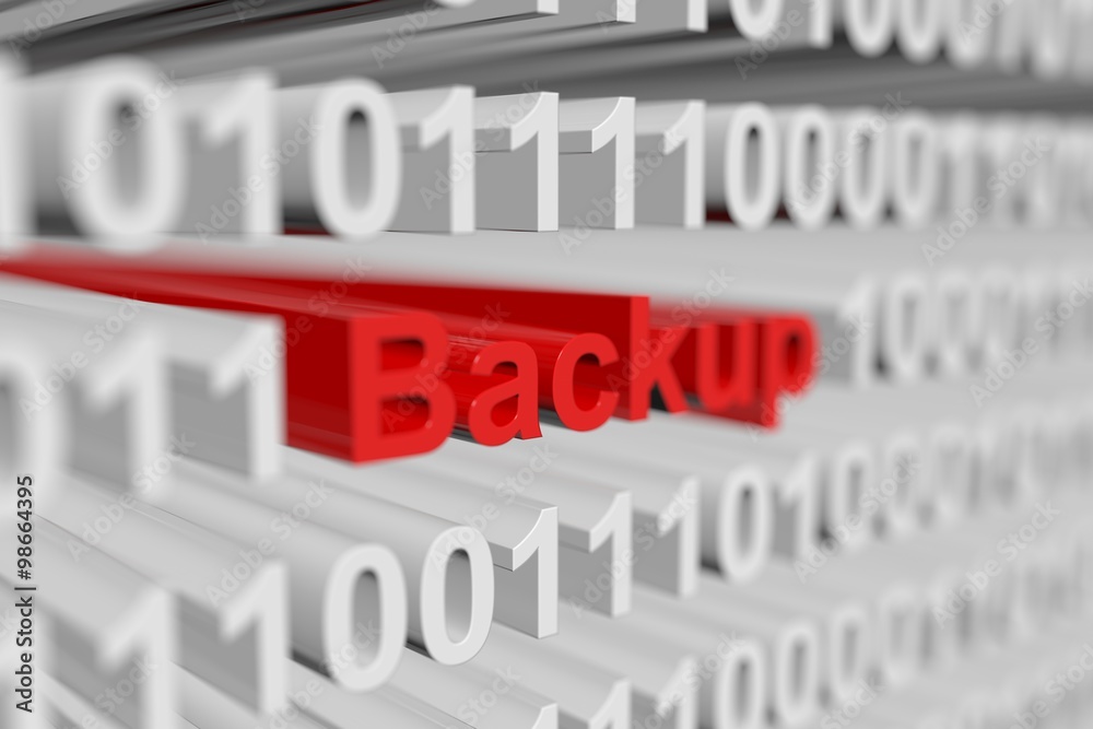 Backup is presented in the form of a binary code with blurred background