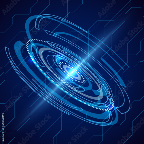 Abstract electric telecom. Sci-fi techno vector background