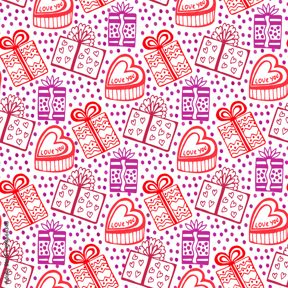 Gift seamless pattern. Seamless happy birthday, new year or valentine backdrop. Gift seamless pattern. Seamless happy birthday, new year or valentine backdrop.