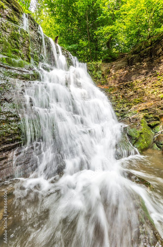Waterfall in Iwla, Beskid Niski mountain range in Polish Carpathian Mountains Waterfall in Iwla, Beskid Niski mountain range in Polish Carpathian Mountains