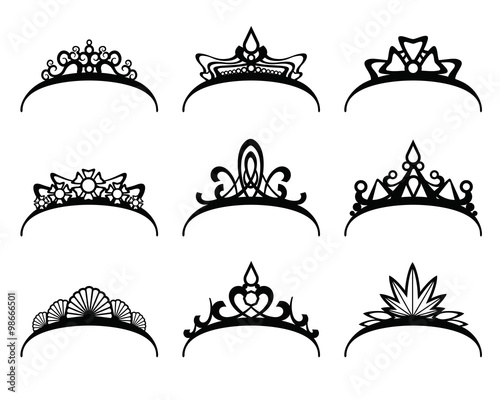 Vector tiaras set