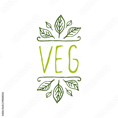  Veg product label on white background.