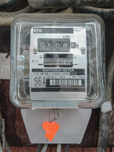 Old and dusty Watt hour meter