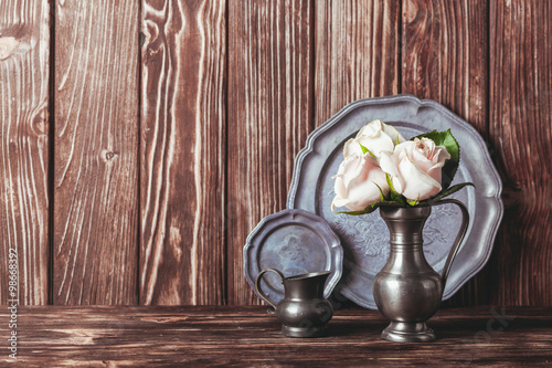 Fotografija Vintage metal ware still life