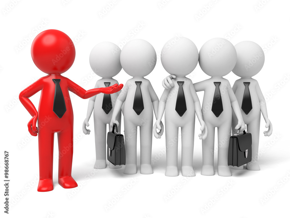 The 3D guy is the leader of the team The 3D guy is the leader of the team