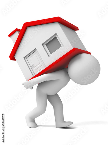 The 3D guy carried a house on his back