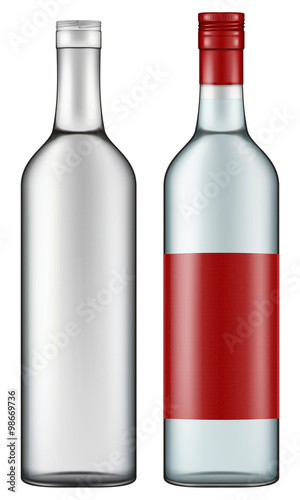Photo-realistic illustration of a vodka bottle.