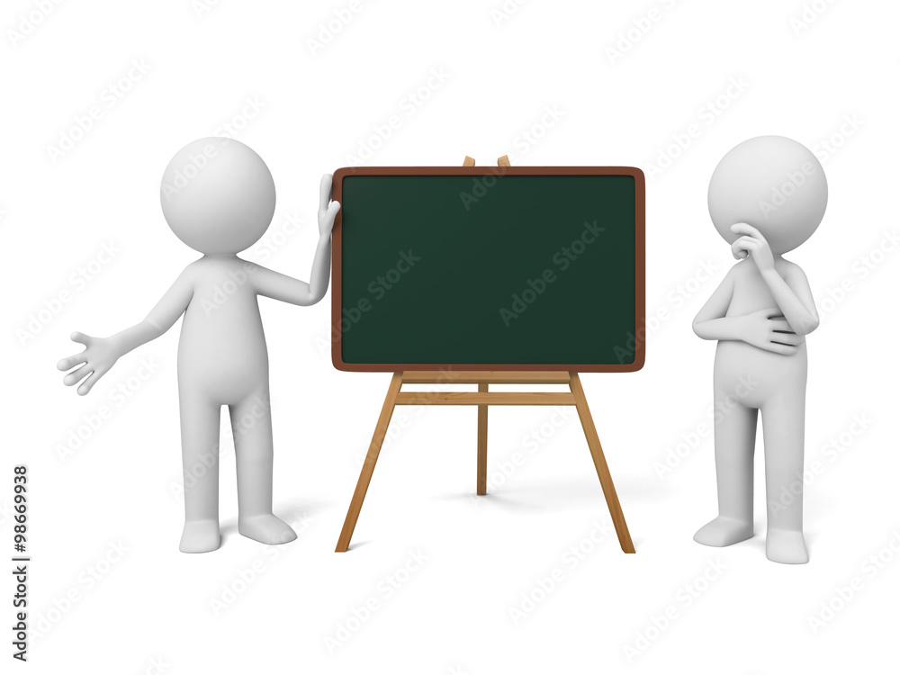 The 3D guy and a blackboard The 3D guy and a blackboard