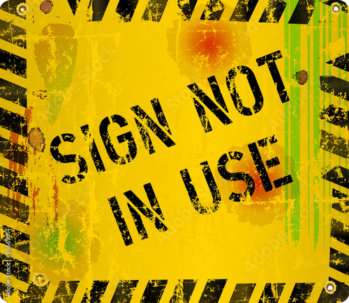 Funny grungy sign, vector, fictional artwork