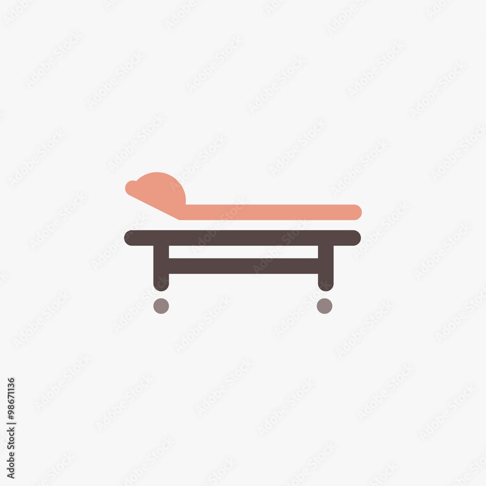 Medical icon vector illustration: hospital bed Medical icon vector illustration: hospital bed
