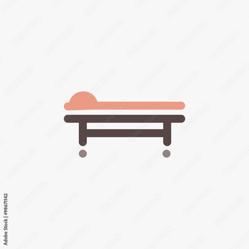Medical icon vector illustration: hospital bed Medical icon vector illustration: hospital bed