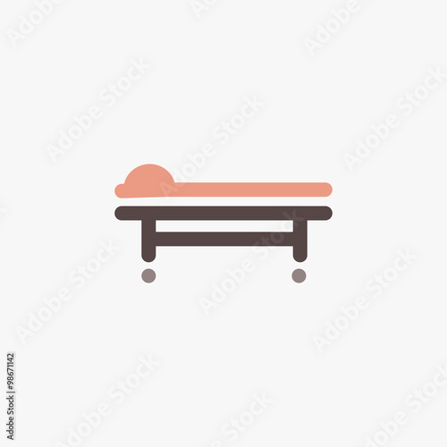 Medical icon vector illustration: hospital bed